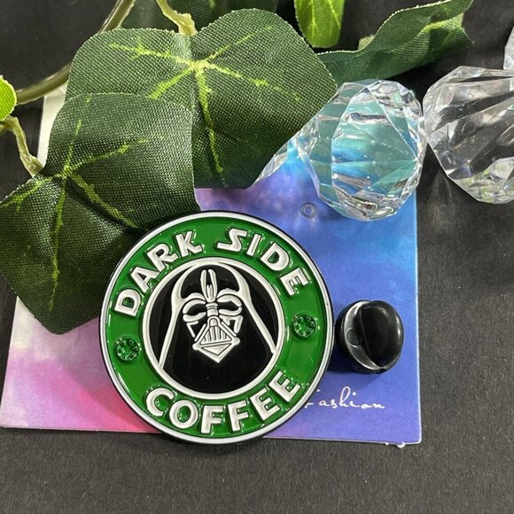 Darth Vader Lapel Pin Dark Side Green Coffee Star Wars Badge Brooch Pin Jewelry - Picture 2 of 9